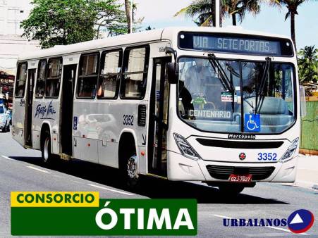 Ônibus da empresa Expresso Vitória que em breve estará com a nova pintura padrão desenvolvida pela prefeitura para os consórcios vencedores da licitação.